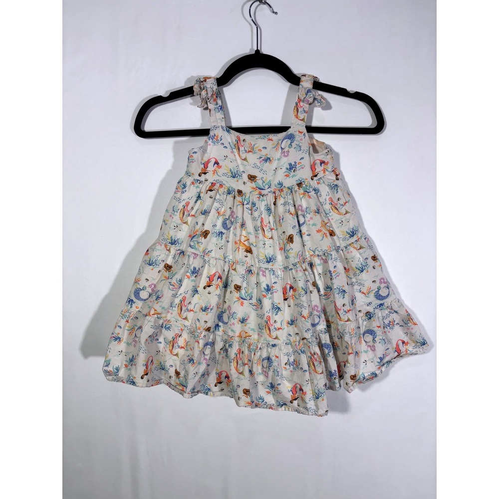 Cottage Festive Mermaid Core Disney x Janie and Jack Tiered Dress Kids 4 White